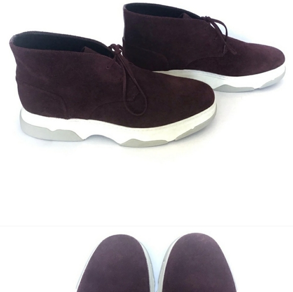 Calvin Klein Size 11.5 Burgundy Suede Chukka Boots - Picture 1 of 6